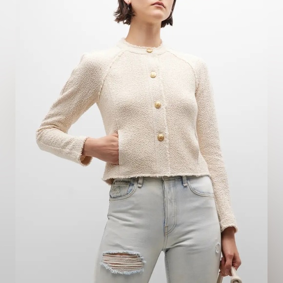 rag & bone Jackets & Blazers - Rag & Bone Marisa tweed jacket in cream with matte gold buttons size 00